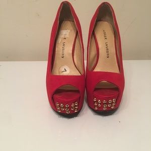 Red studded heels